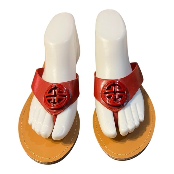 Pierre Dumas Red Leather Thong Tami-2 Sandals Size 7M - Picture 3 of 9
